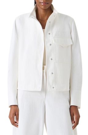 Akris Stretch Denim Jacket in Cream at Nordstrom, Size 12