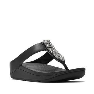FitFlop Fino Pearls and Crys Sandal in Black at Nordstrom, Size 10