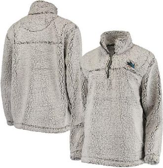 G-III 4Her by Carl Banks Womens G-III 4Her by Carl Banks Gray San Jose Sharks Sherpa Quarter-Zip Pullover Jacket at Nordstrom, Size X-Large