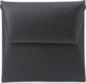 Herm&egrave;s Black Epsom Leather Coin Purse/Coin Case (Pre-Owned)