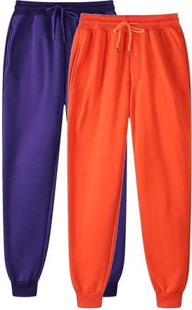 Generic 2 Pack Womens Sweatpants Joggers Fleece Lined Sport Trousers Elastic Waist Jogging Pants Warm Tracksuit Bottoms with Pockets Baggy Casual Gym Running 