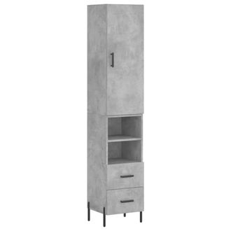 Berkfield Home Highboard Concrete Grey 34.5x34x180 cm Engineered Wood