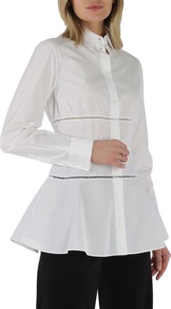 Alaia Ladies White Japanese Poplin Corset Shirt, Brand Size 38 (US Size 4)