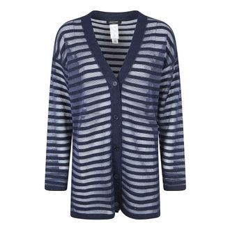 Fabiana Filippi Cardigans, female, Blue, Size: 3XS Cardigan in cotton and linen with sequins