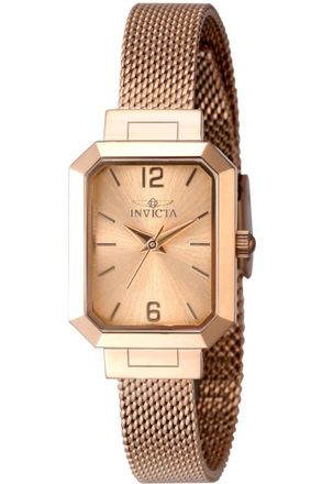 Invicta Angel 48153 Dames Horloge - Quartz Uurwerk - Roestvrij Staal met rosegouden Wijzerplaat - 21mm