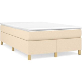 vidaXL Cama Box Spring Con Colch&oacute;n Tela Color Crema 120x190 Cm Vidaxl