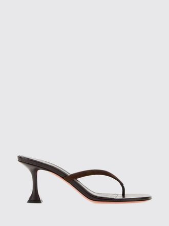 Amina Muaddi Juliette Suede Thong Sandals with Spool Heel