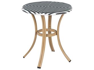 Beliani Mesa de jard&iacute;n 4 personas de rat&aacute;n sint&eacute;tico natural