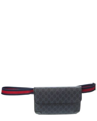 Gucci Small Gg Supreme Canvas & Leather Belt