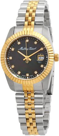 Mathey-Tissot Mathy III MOP Quartz Black Dial Ladies Watch D910BN
