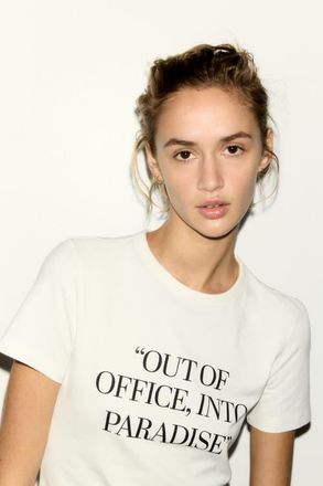 H&M Printed Viscose-blend T-shirt in White/out Of Office at Nordstrom, Size X-Small