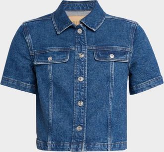Paige Elly Short-Sleeve Denim Jacket