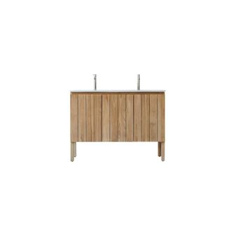 Tikamoon Mueble de ba&ntilde;o de teca maciza y cer&aacute;mica de 120 cm