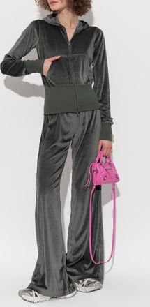 Balenciaga Velvet Sweatshirt, Womens, Green