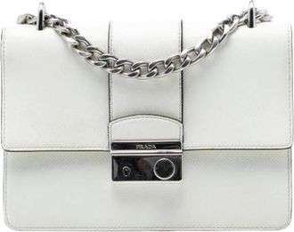 Prada Pre-owned Shoulder Bags, female, White, Size: ONE SIZE Pre-owned Saffiano Crossbody Bag