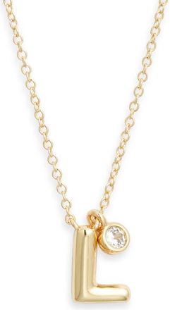Chelsea28 Goldtone Initial Pendant Necklace in L- Clear- Gold at Nordstrom