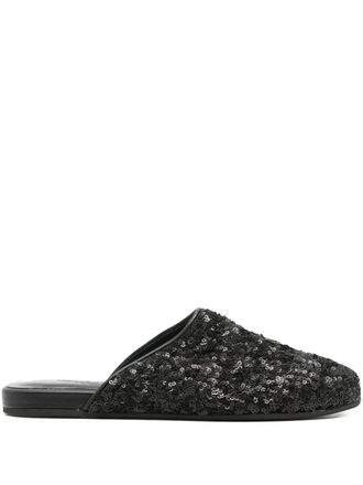 Ancient Greek Sandals The Slipper sequined mules - women - Calf Leather/Plastic/Rubber - 37 - Black