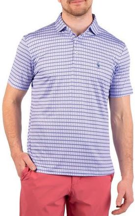 Tailorbyrd Geometric Stars Print Performance Polo in Navy at Nordstrom Rack, Size Xx-Large