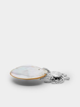 Objet Luxe Crab Silver-Plated and Mother-of-Pearl Caviar Dish