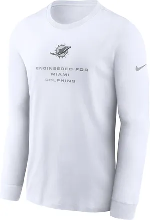 Nike Miami Dolphins Team Issue Nike Mens Dri-FIT NFL Long-Sleeve T-Shirt in White | 02EW10A9P-ZSZ
