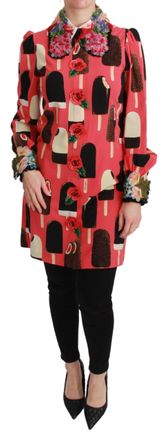 Dolce & Gabbana Roze Dames Jurk met Roosjes en Pailletten