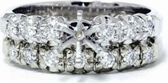 Pompeii3 1/2ct Diamond Semi Mount Engagement Wedding Ring Set Size Selectable