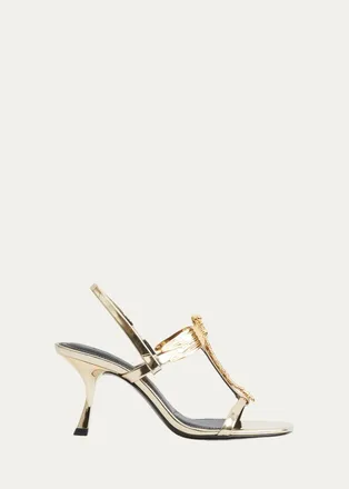 SIMKHAI 75mm Lula Dragonfly Metallic Leather Sandals