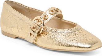 Dolce Vita Marten Mary Jane Ballet Flat in Gold Distressed Leather at Nordstrom, Size 7.5