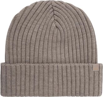 Paul & Shark Zachte Cool Touch Wol Muts - Heren - Hoeden - Bruin - ONE Size - Wol - Accessoires