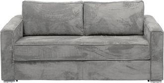 VENTE-UNIQUE.COM Sofá cama terciopelo 4 plazas gris claro 215x223cm