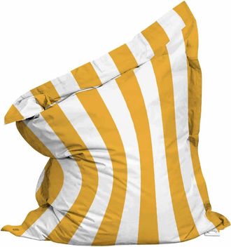 Oviala Coj&iacute;n XXL con dise&ntilde;o a rayas, 180 x 145 cm, amarillo y blanco