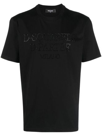 Dsquared2 T-shirt met logo - Zwart