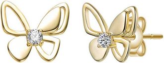 Rachel Glauber 14K Plated Cz Butterfly Earrings