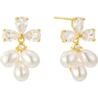 Untamed Petals Windsor Pearl Drop Earrings in Gold at Nordstrom