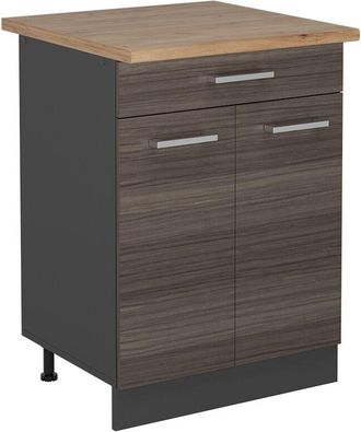 Vicco Mueble Bajo De Cocina R-line, Gris Noble, 60 Cm, Et Roble