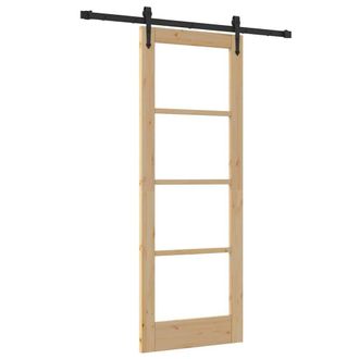 Berkfield Home Sliding Door with Hardware Set ORKDAL73.5 x 198.5 cm in Beige | Size: 73.5 x 198.5 cm