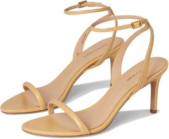 Veronica Beard Womens Veronica Beard Sylvie 75 Beige Leather Stiletto Heel Sandals VER796