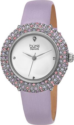 Bürgi Burgi Womens Satin Over Leather Diamond Watch