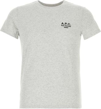 A.P.C. Melange Katoenen T-shirt - Heren - T-shirts - Grijs - S - Katoen - Tops