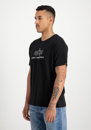 Alpha Industries T-Shirt ALPHA INDUSTRIES Basic Mid Logo TPU T-Shirt, Herren, Gr. XXL, schwarz (schwarz, chrome), Obermaterial: 100% Baumwolle, Shirts T-Shirt