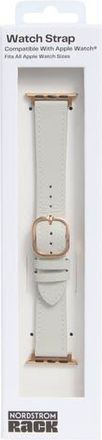Nordstrom Rack Leather Apple Watch Watchband in Grey- Rose Gold at Nordstrom Rack