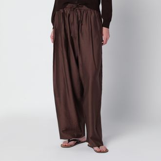 CORDERA Brown maxi trousers in lyocell blend