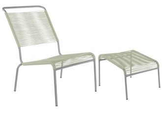 Schubiger M&ouml;bel Spaghetti-Lounger-Hochlehner + Hocker S&auml;ntis