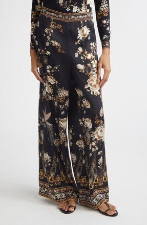 Camilla Flamenco Folklore Print Relaxed Silk Straight Leg Pants at Nordstrom, Size X-Small
