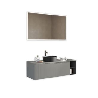 Aquadesign Mueble de ba&ntilde;o 5 piezas en mdf gris