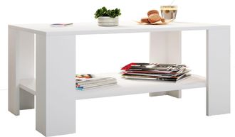 ebuy24 Mesa Auxiliar De Madera Vcm Mesa De Centro Lisa Dimensiones Aprox. Al. 55 X An. 90 X P. 41 Cm Mesa De Sal&oacute;n Sofatics - Dalus (blanco)