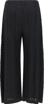 Pleats Please Issey Miyake Pleated Polyester Trousers - Black