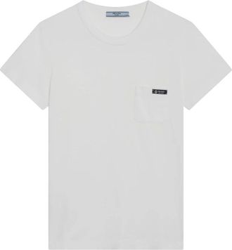 Prada T-Shirts, female, White, Size: M Cotton Jersey T-shirt