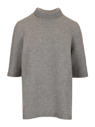 Alaia Cashmere Blend Turtleneck Knitwear Grey-Donna