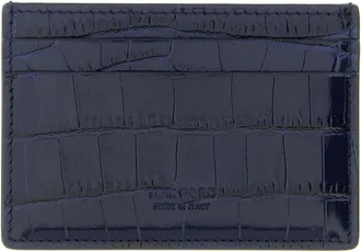 Tom Ford Crocodile Card Holder Portafogli Blu-Uomo